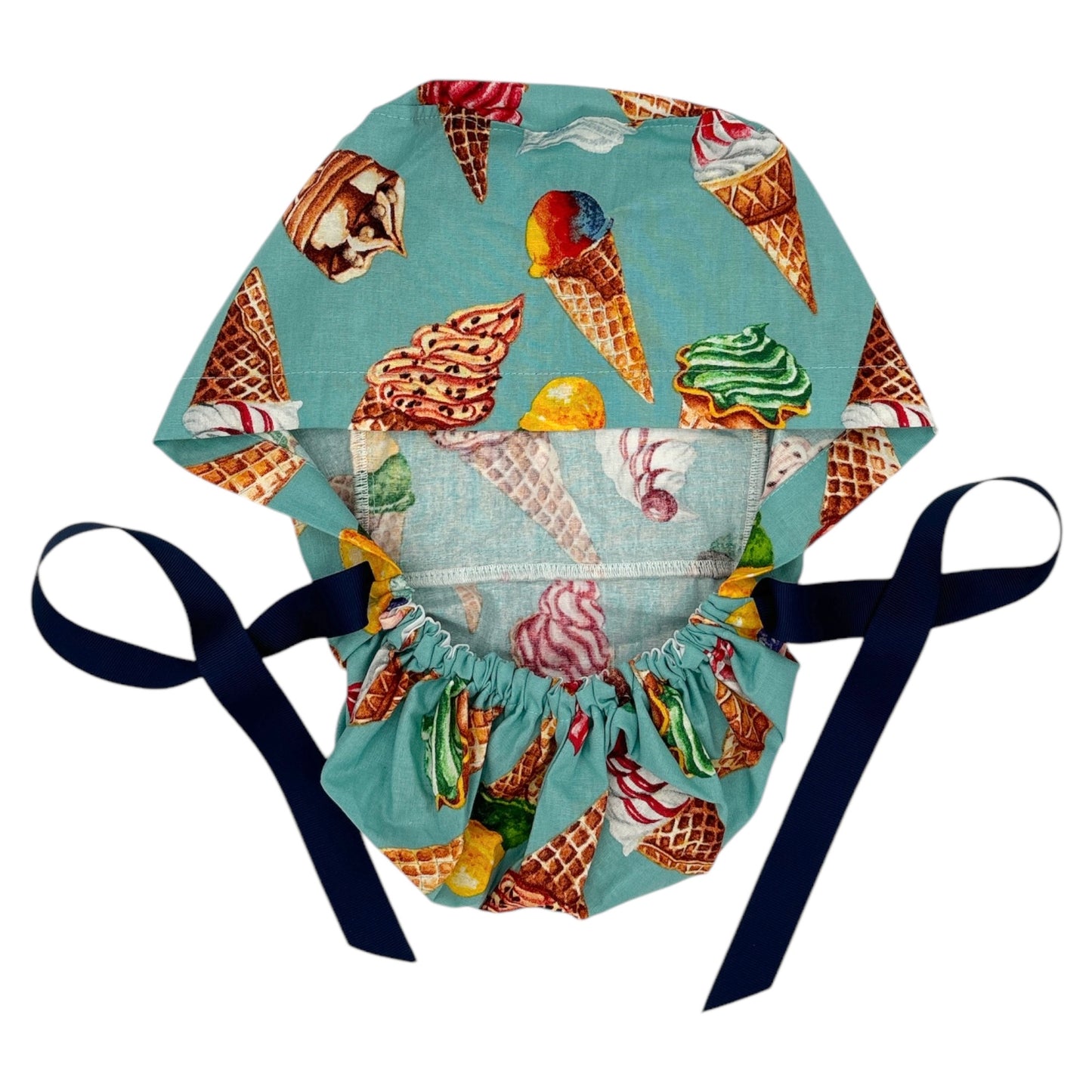 Ice Cream Scrub Cap - Ponytail Style