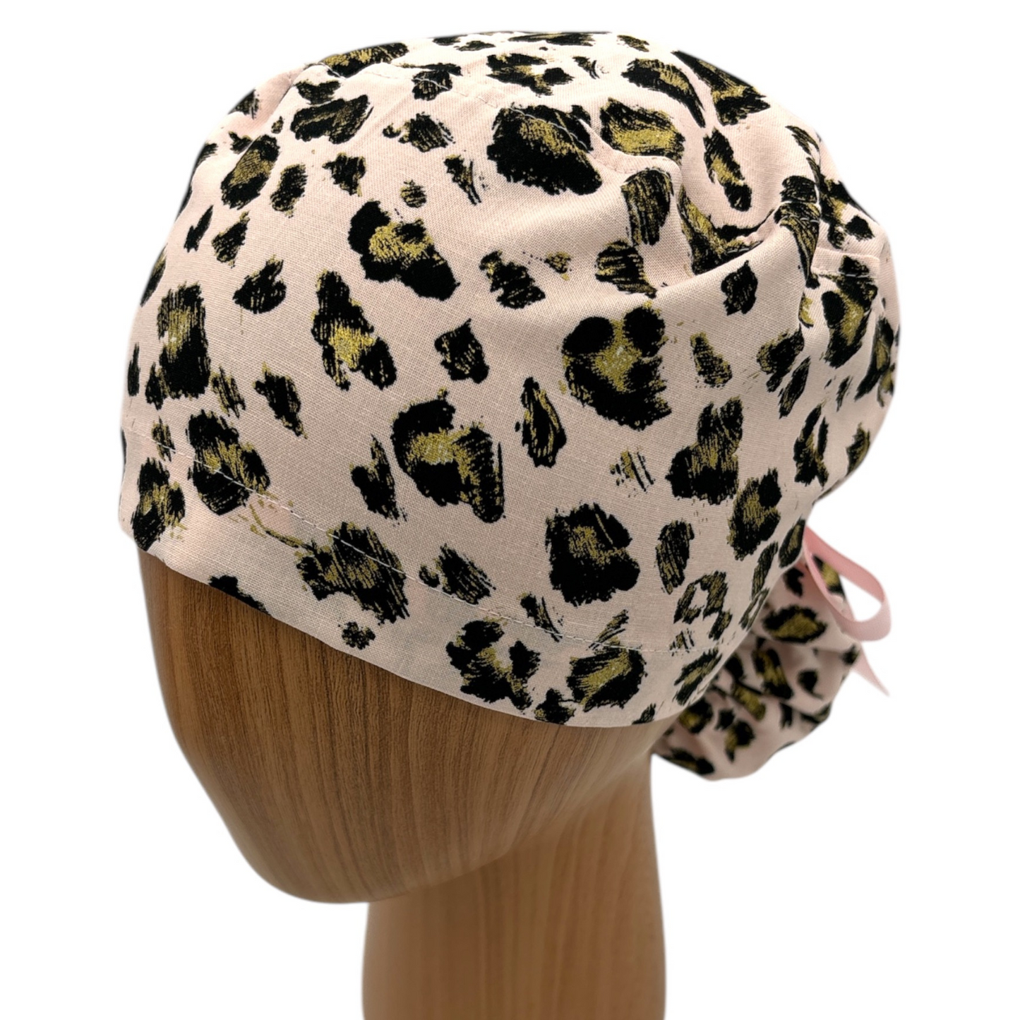 Leopard Scrub Cap - Ponytail Style