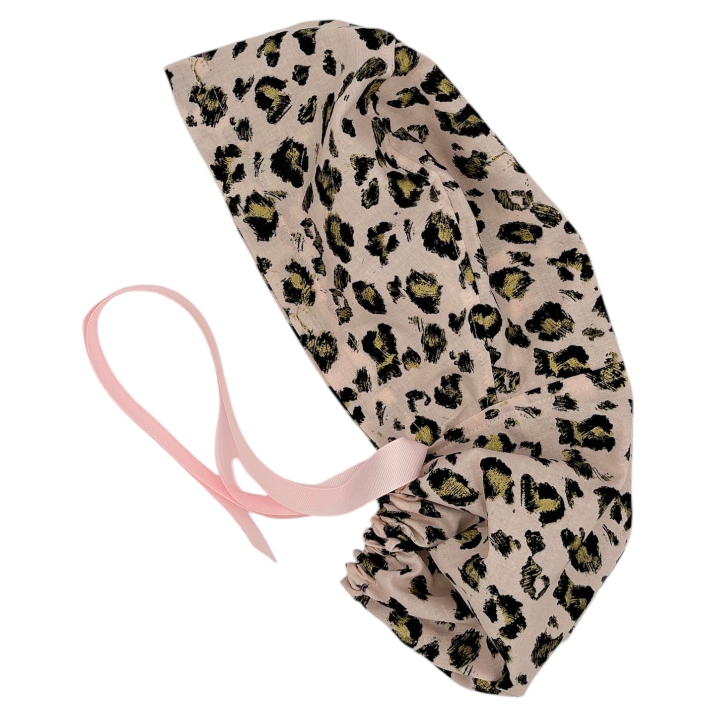 Leopard Scrub Cap - Ponytail Style