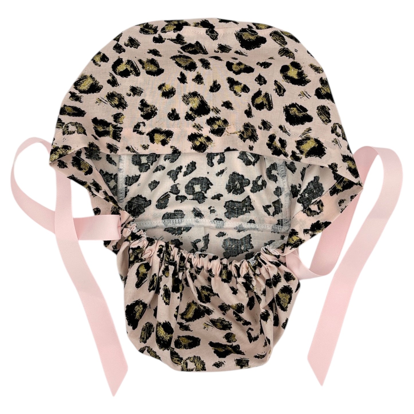 Leopard Scrub Cap - Ponytail Style