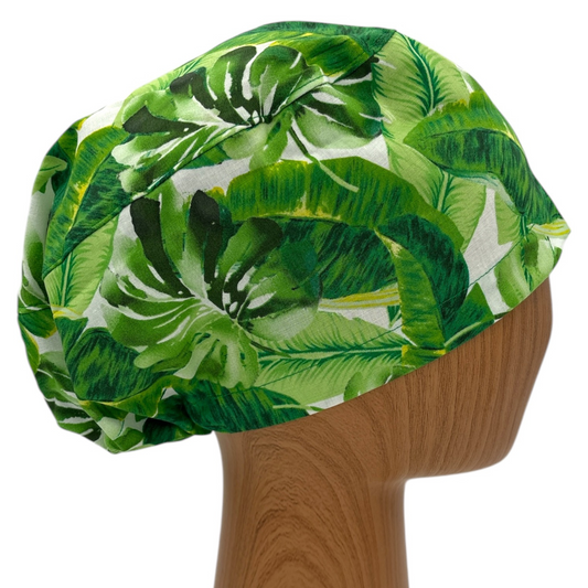 Tropical Leaf Scrub Cap - Euro Style