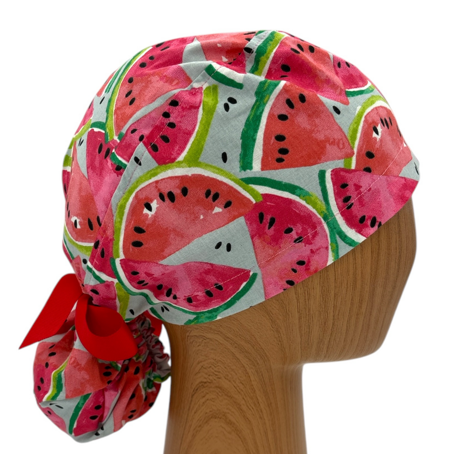 Watermelon Scrub Cap - Ponytail Style