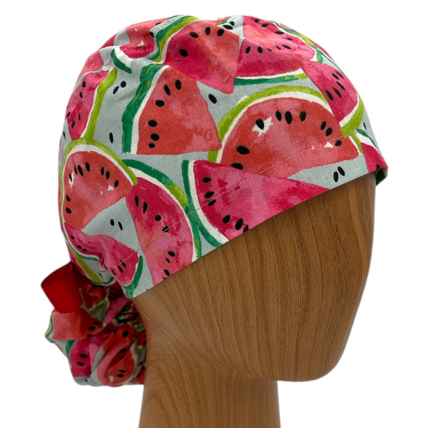 Watermelon Scrub Cap - Ponytail Style