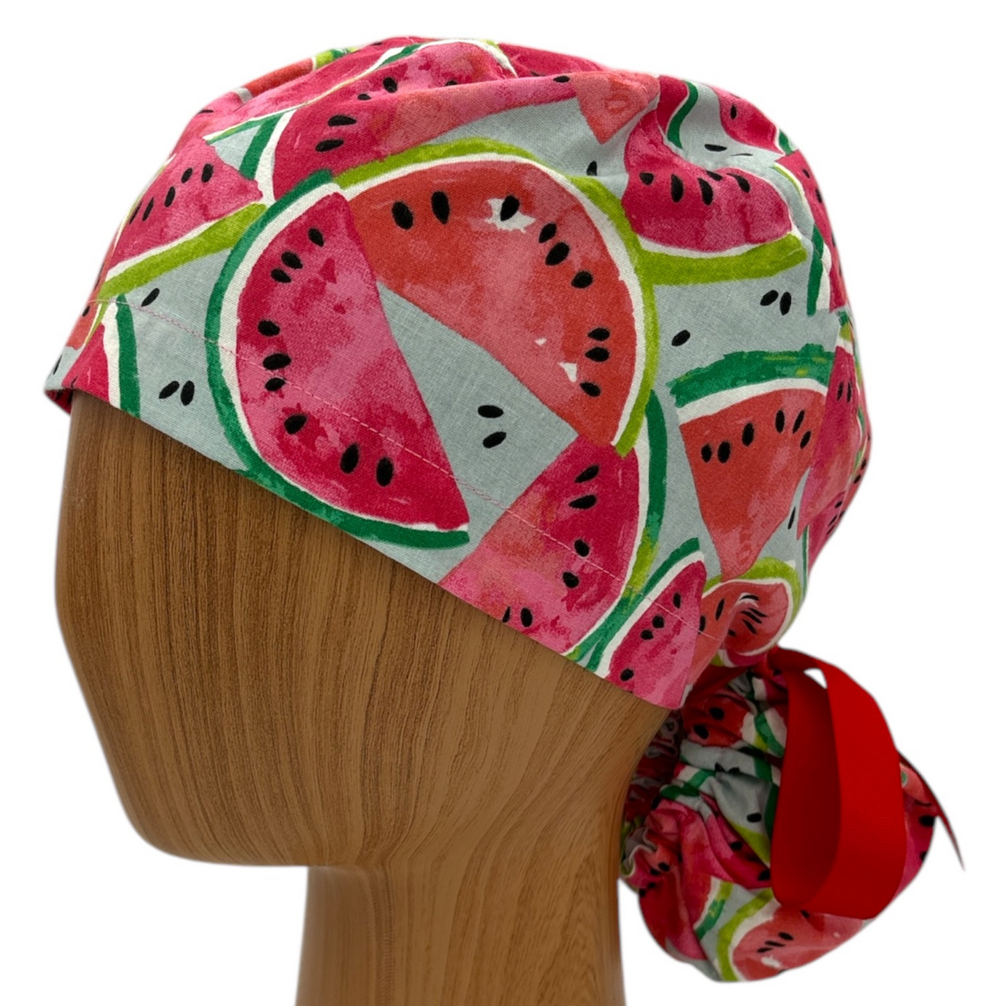 Watermelon Scrub Cap - Ponytail Style